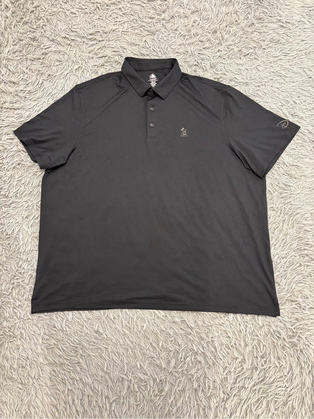 Disney Parks Men Mickey Mouse Black Polo Shirt 3XL Short Sleeve Golf Performance